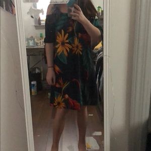 off the shoulder tropical dress